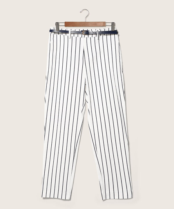 Pantalón Chino Estampado Con Cinturón