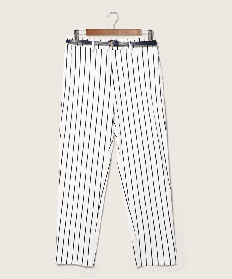 Pantalón Chino Estampado Con Cinturón