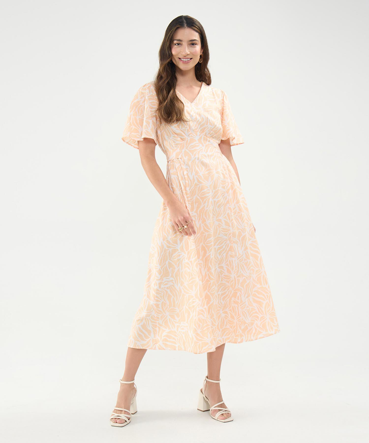 Vestido Estampado con Escote en V