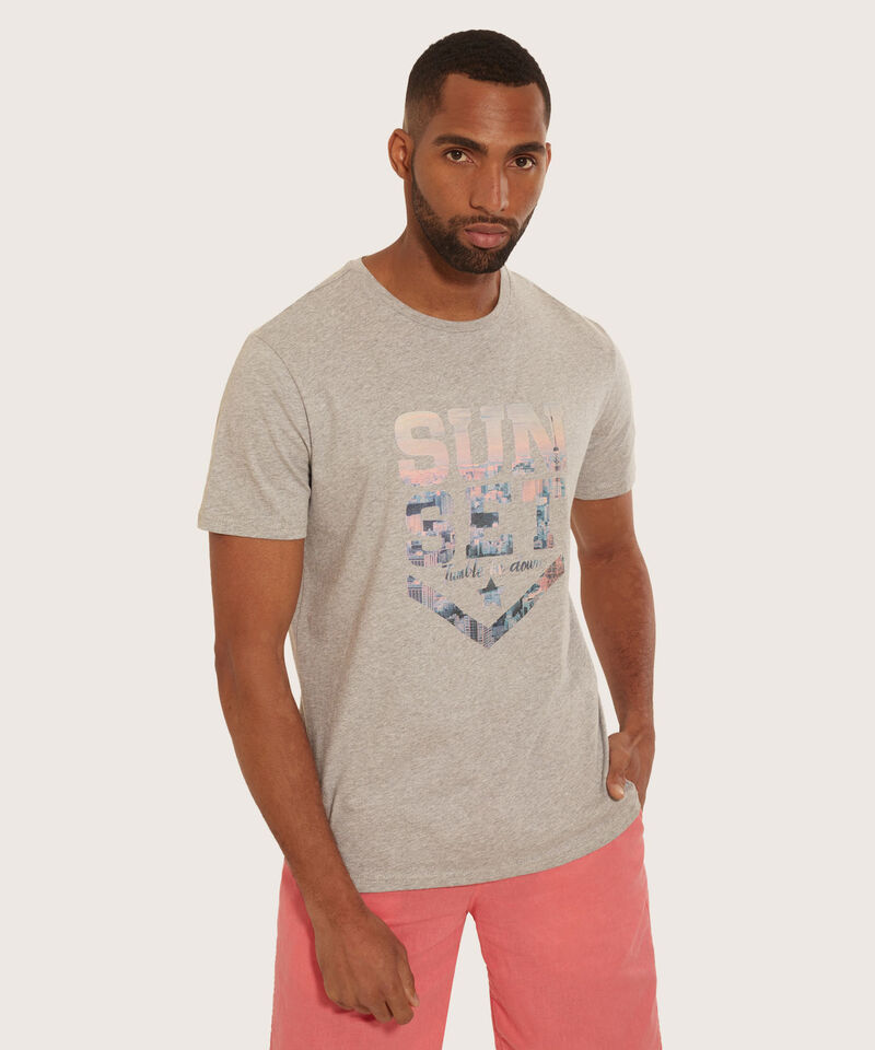 Camiseta Cuello Redondo  Con Estampado