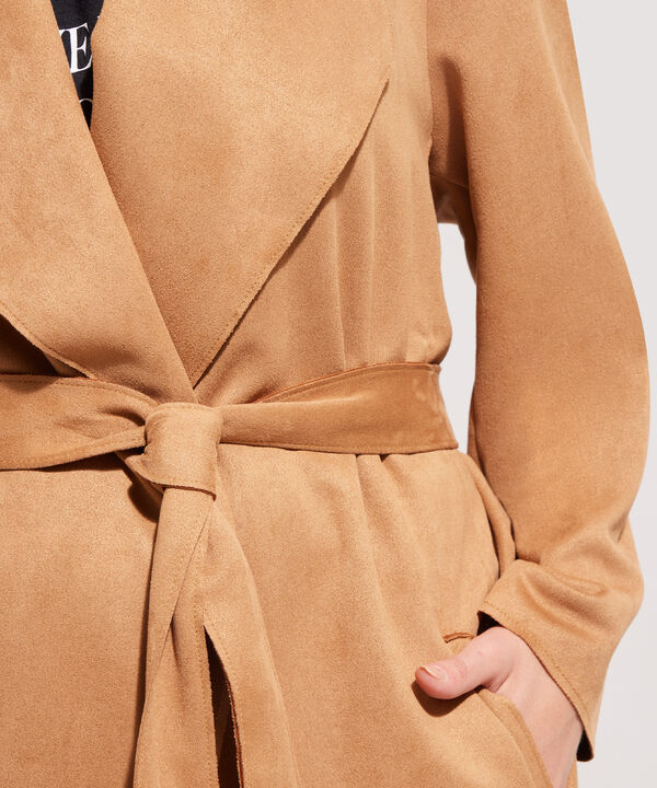 Chaqueta en Suede con Cinturón  image number null