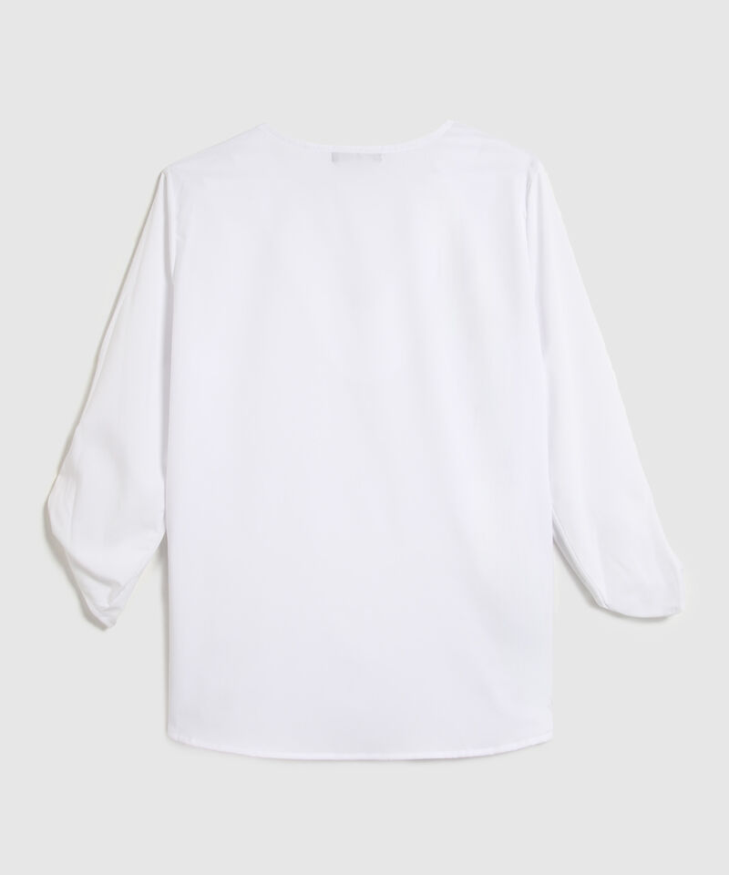 Blusa Manga 3/4 Con Charretera Unicolor
