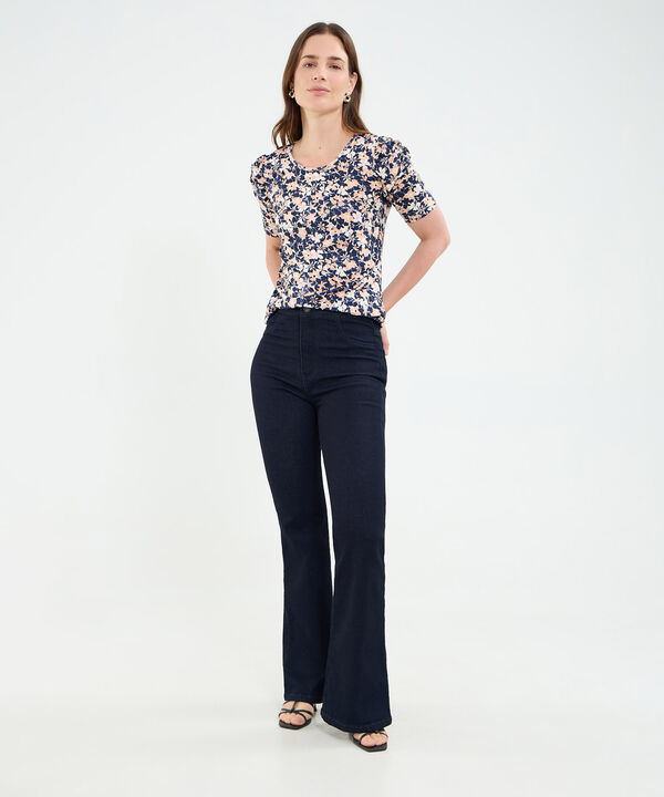 Camiseta con Ruche Estampado Floral image number null