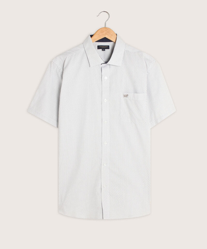 Camisa Manga Corta En Miniprints Con Bolsillo