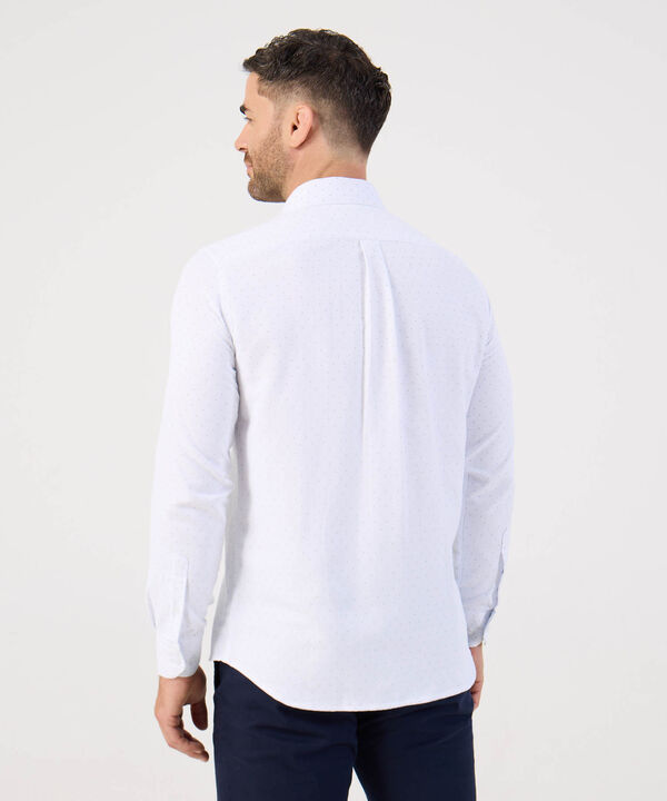 Camisa De Manga Larga Con Microestampado Para Hombre