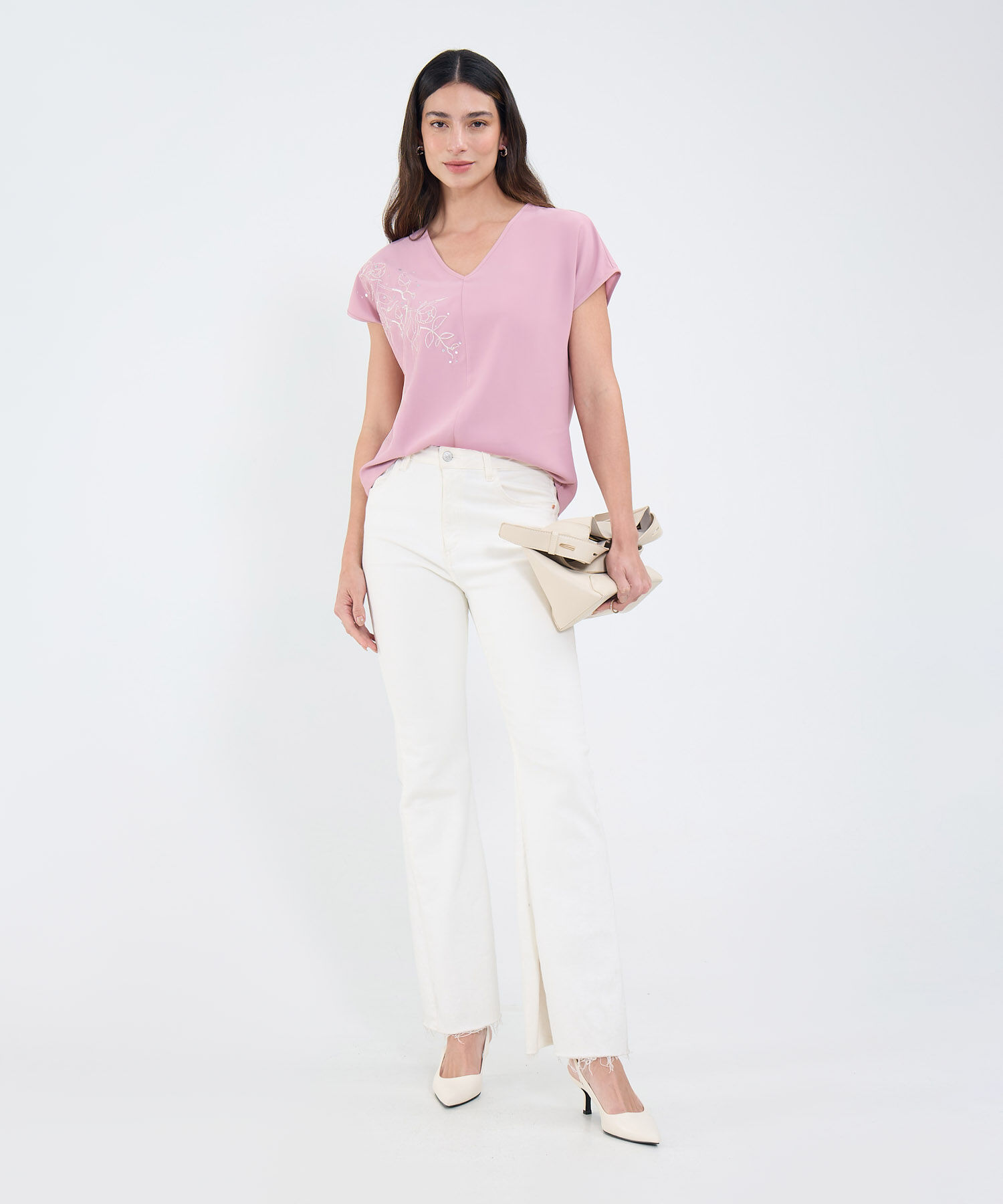Blusa Manga Corta Texturizada