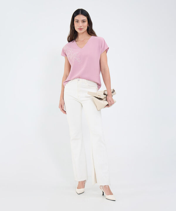 Blusa Manga Corta Texturizada image number null