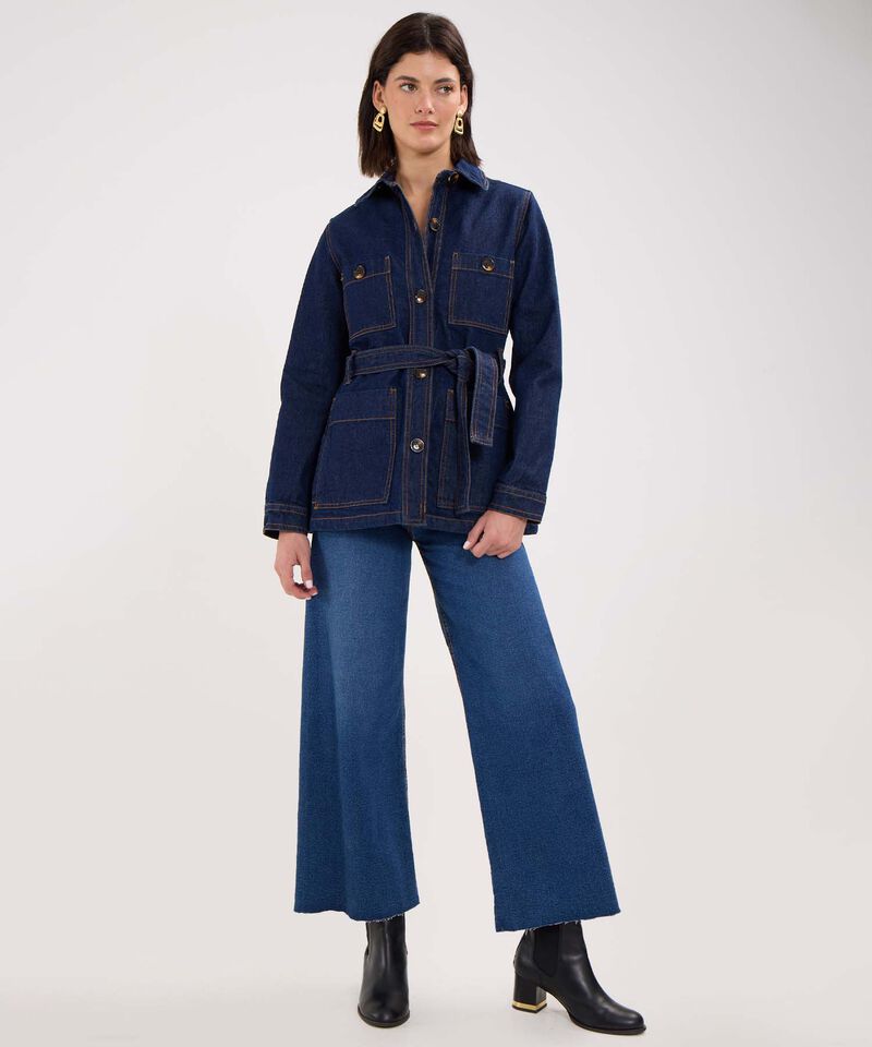 Chaqueta Larga en Denim