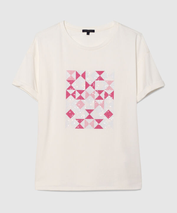 Camiseta Manga Corta Con Screen  En Frente