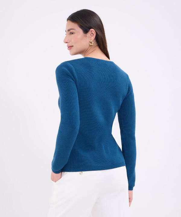 Saco unicolor con botones en costado frente para mujer image number null