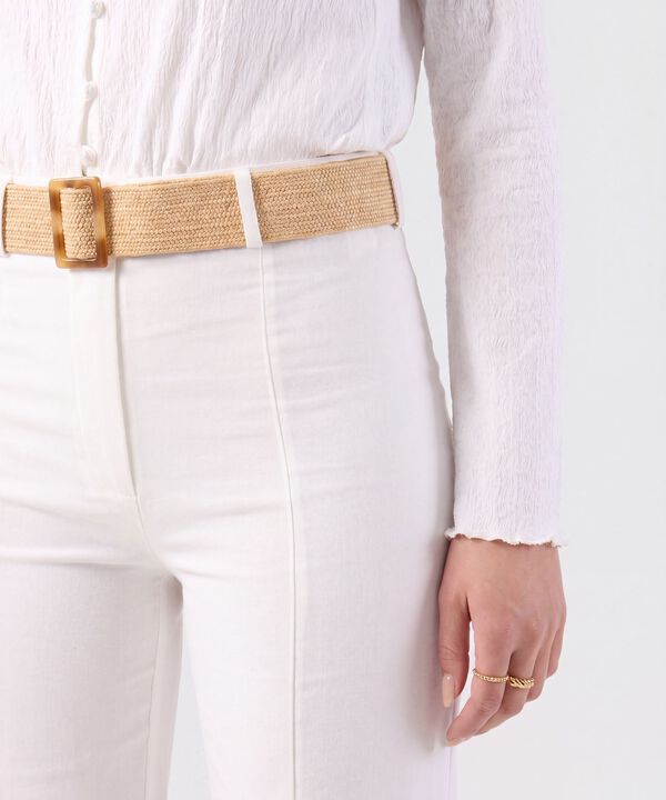 Pantal&oacute;n con Cintur&oacute;n de Rafia Para Mujer