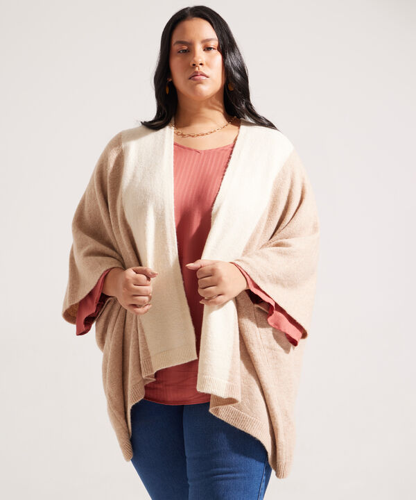 Poncho Tejido Doble Color