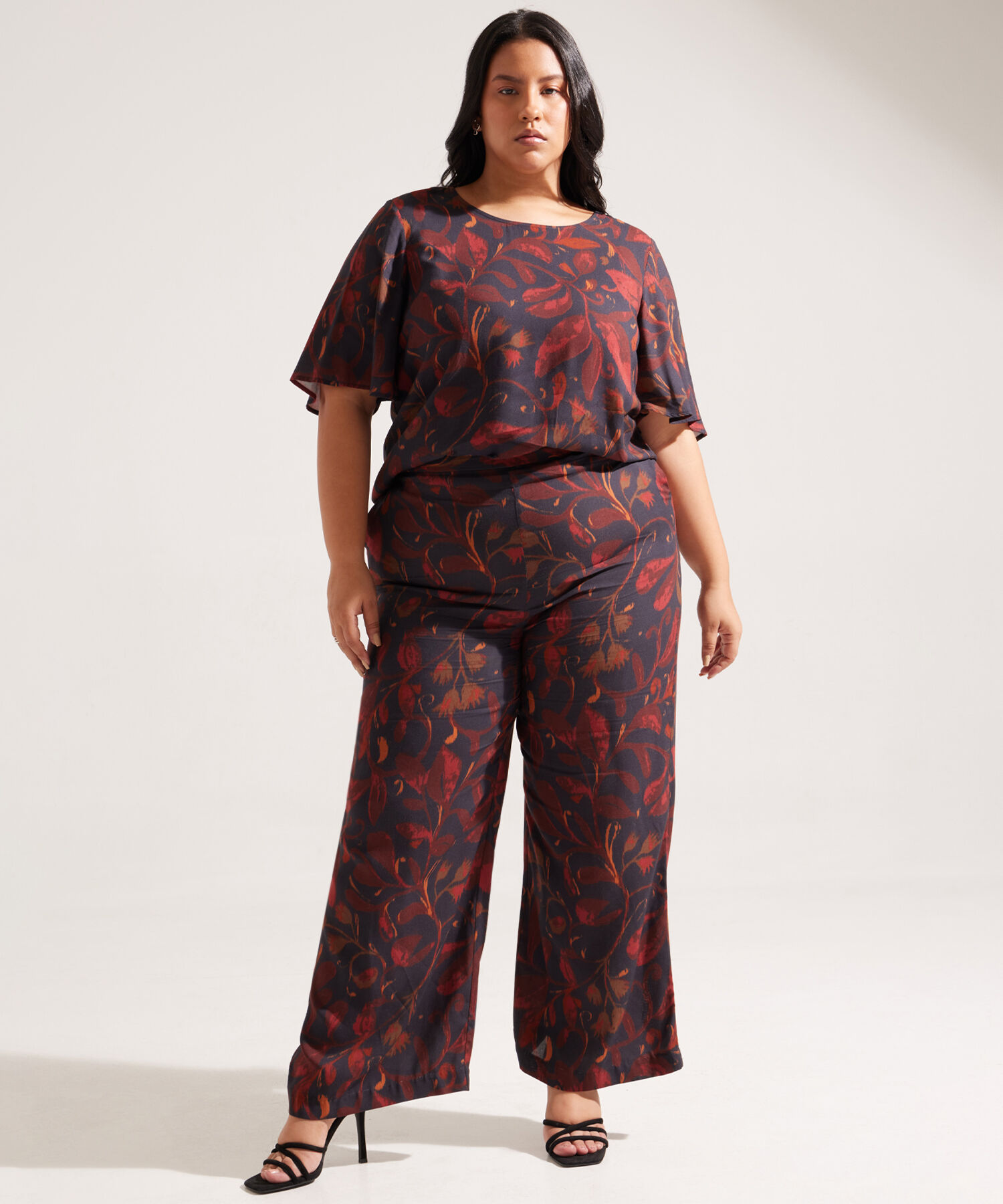 Blusa con Estampado de Hojas
