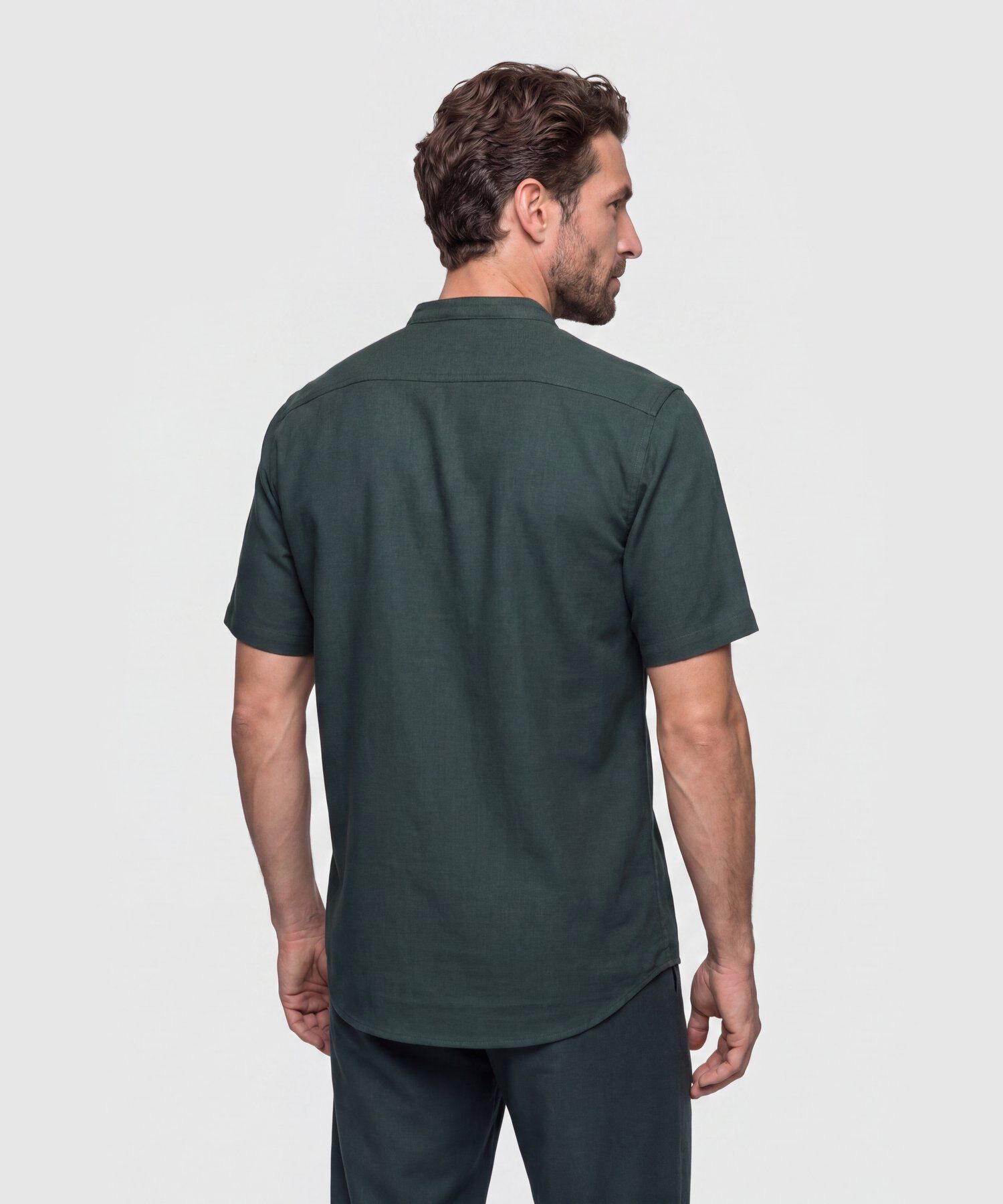 Camisa Cuello Neru Manga Corta Hombre