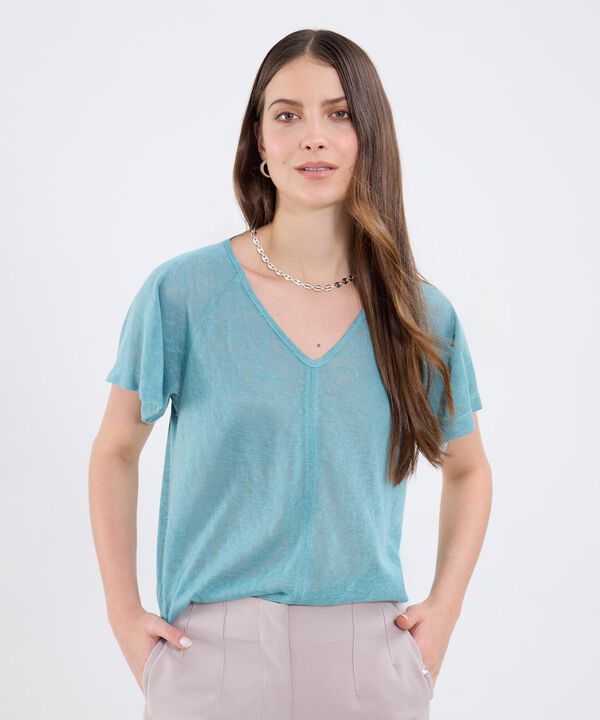 Camiseta Cuello V Con Detalle image number null