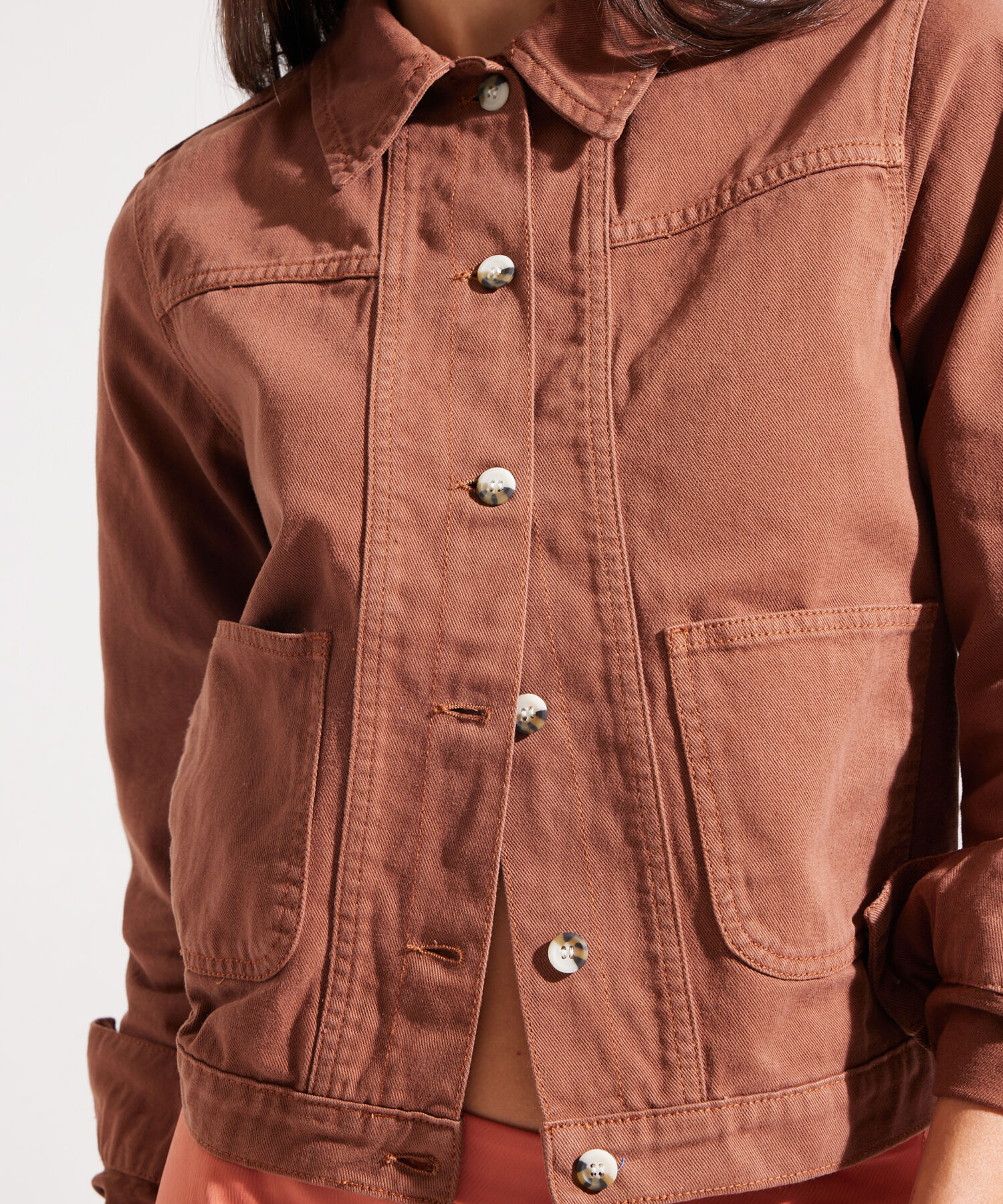 Chaqueta Trucker Tono Ladrillo