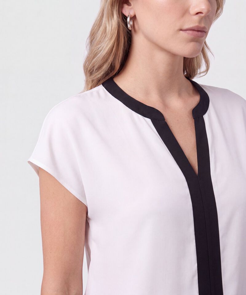 Blusa Manga Corrida En Contraste