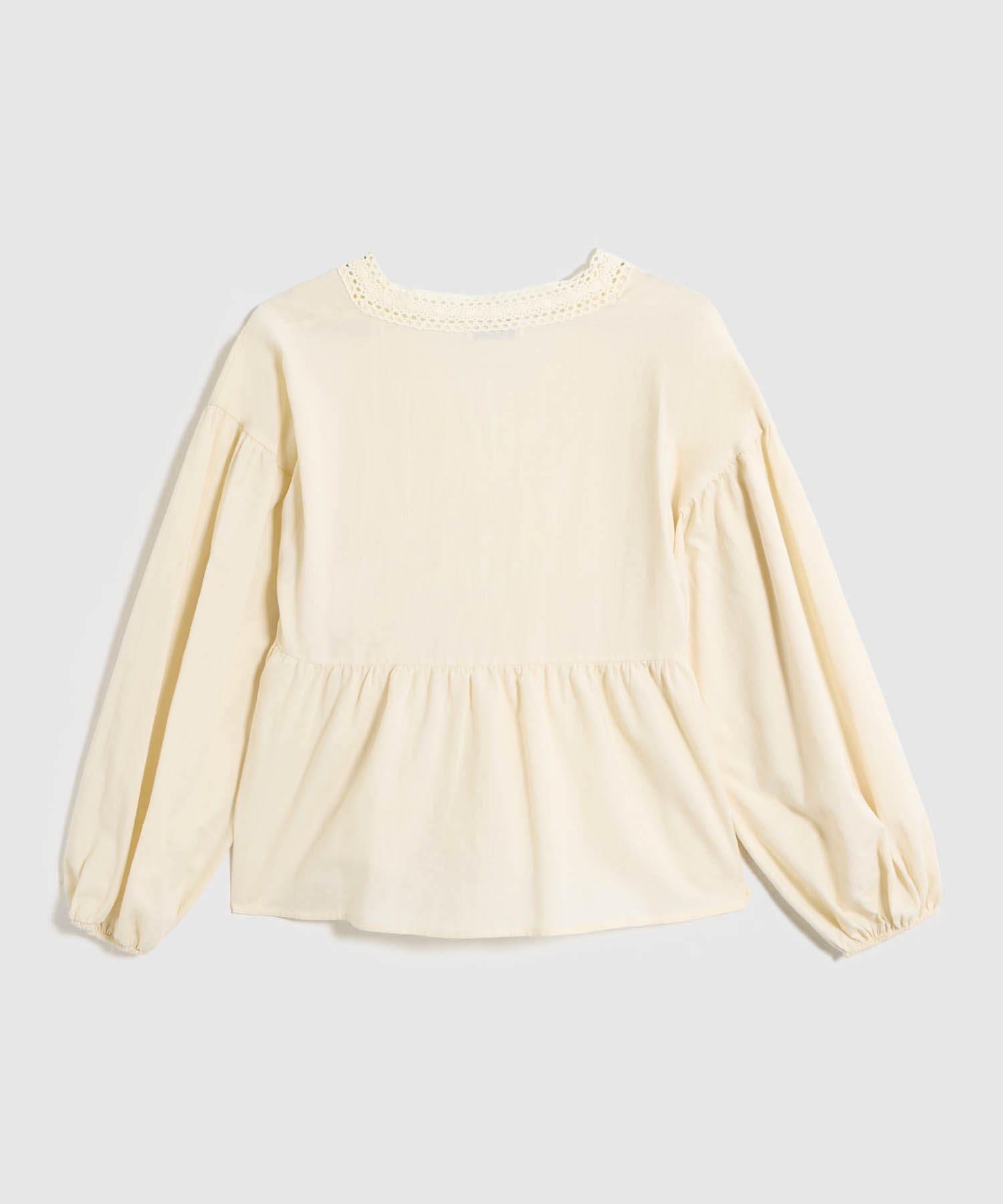 Blusa de Manga Larga con Encaje para Mujer