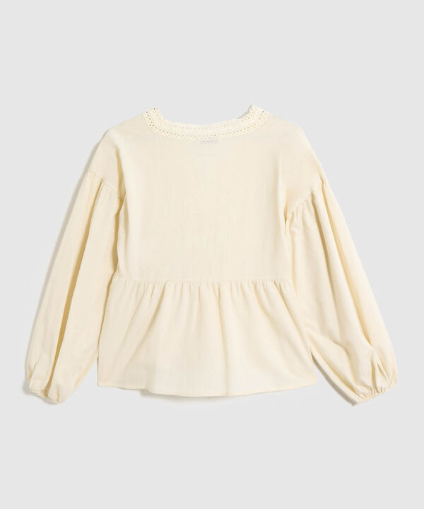 Blusa de Manga Larga con Encaje para Mujer image number null