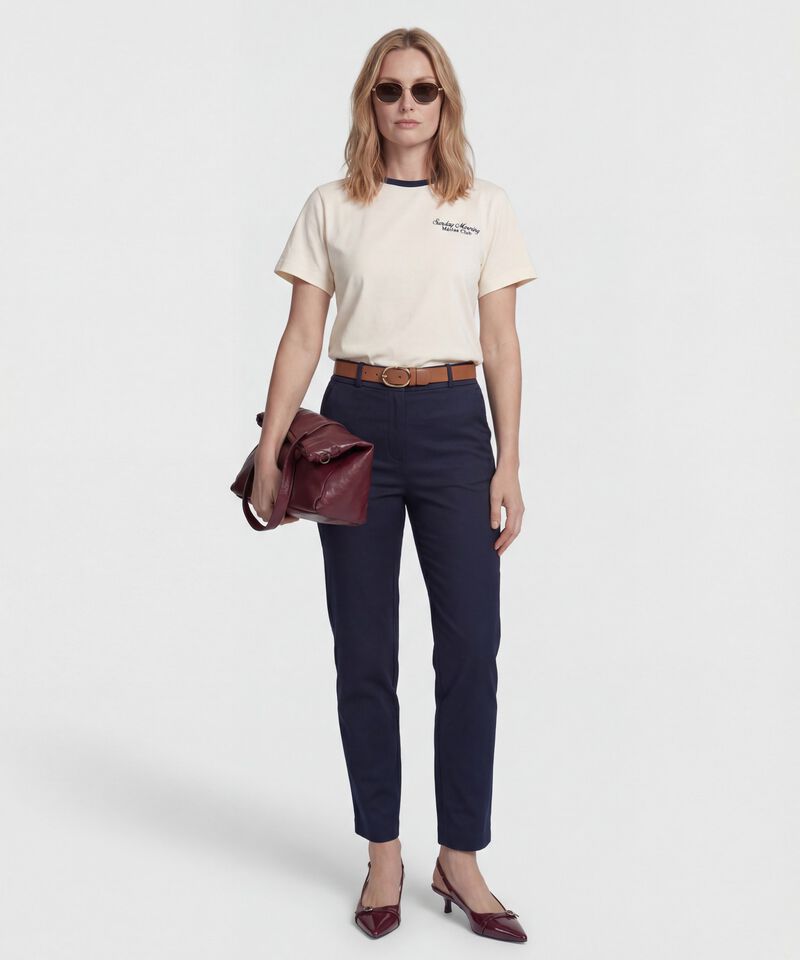 Pantal&oacute;n Unicolor Tipo Chino Para Mujer