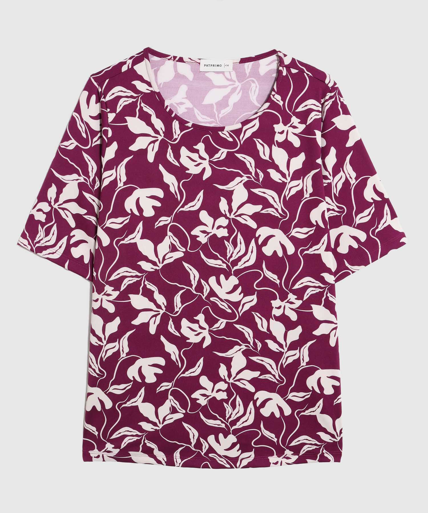Camiseta Estampada Cuello Redondo Para Mujer Curvy