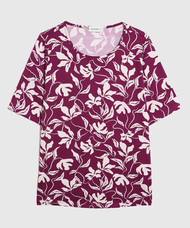 Camiseta Estampada Cuello Redondo Para Mujer Curvy