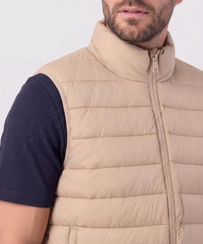 Chaleco Acolchado Cuello Alto Para Hombre