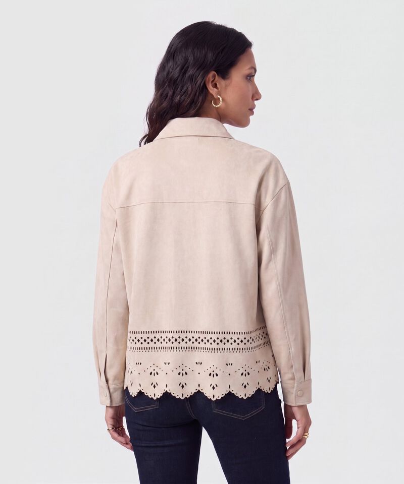 Chaqueta Con Ruedo Troquelado Para Mujer