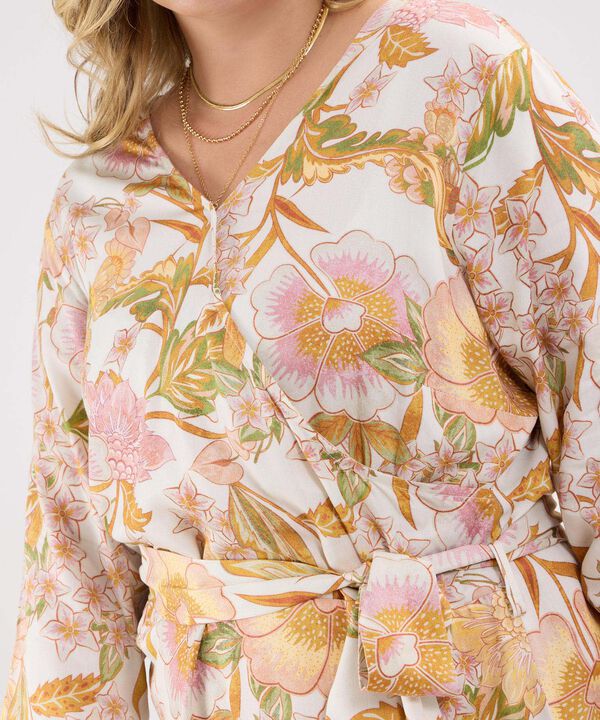 Vestido Estampado Escote en V