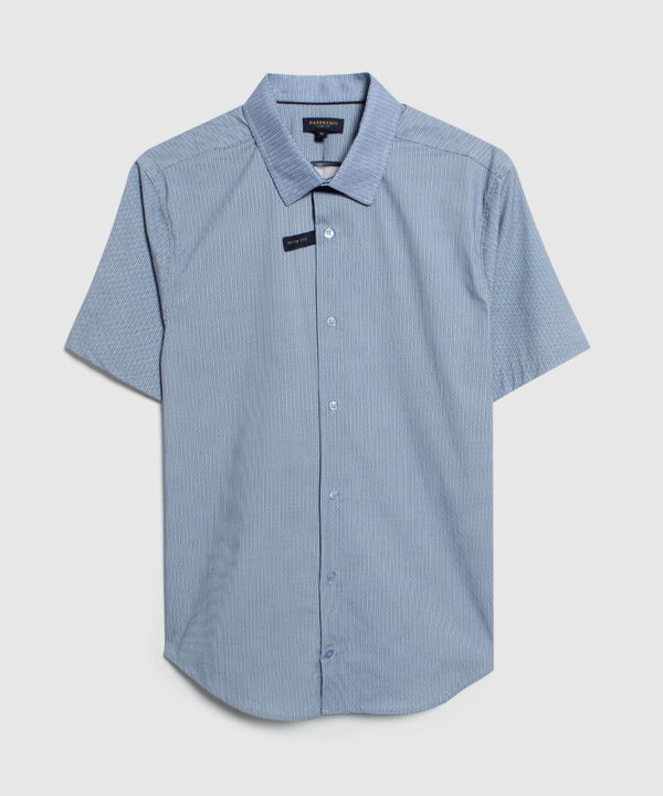 Camisa Estampada Manga Corta, Cuello Formal image number null