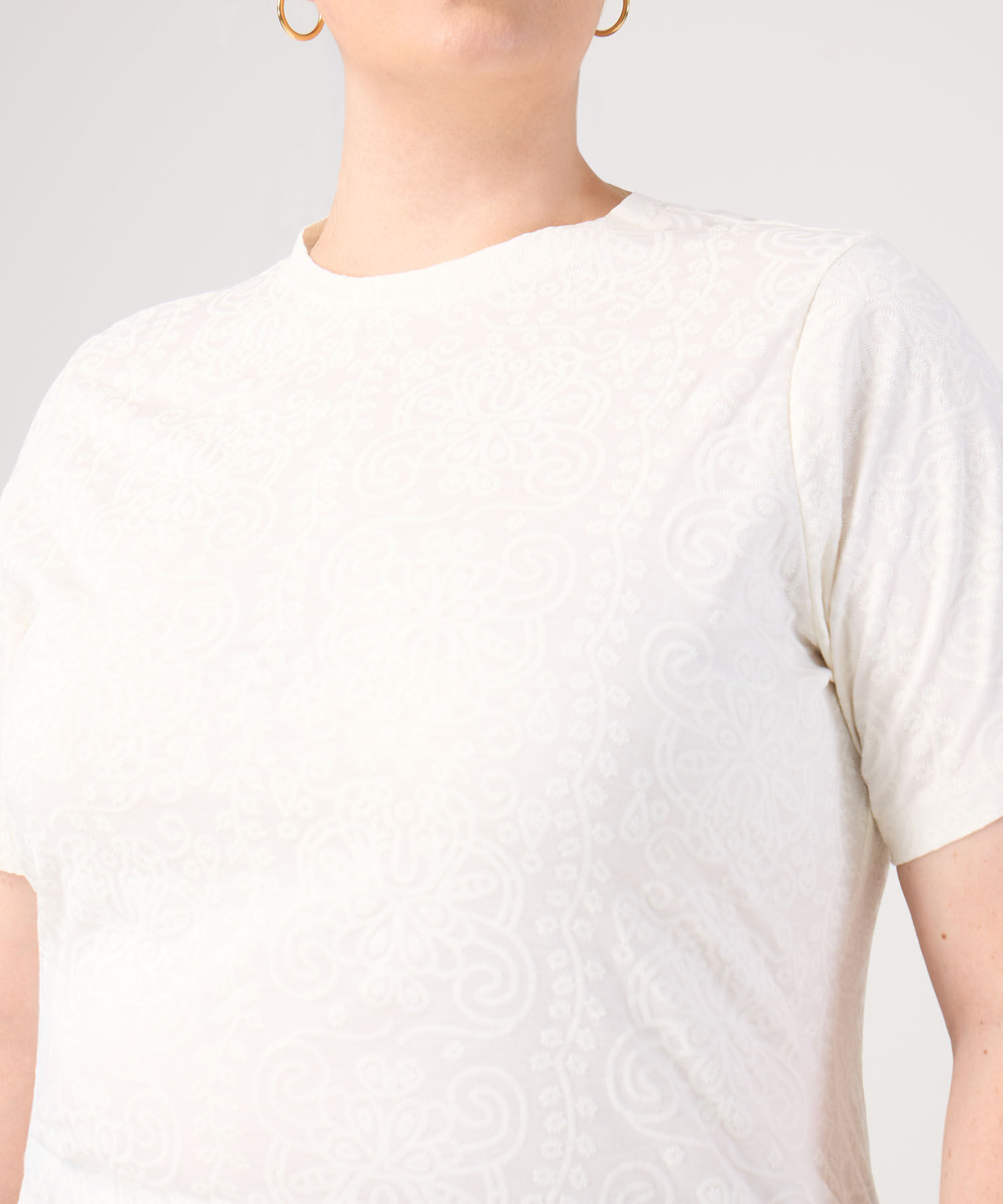 Camiseta Manga Corta Texturizada Para Mujer Curvy
