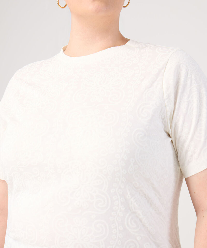 Camiseta Manga Corta Texturizada Para Mujer Curvy