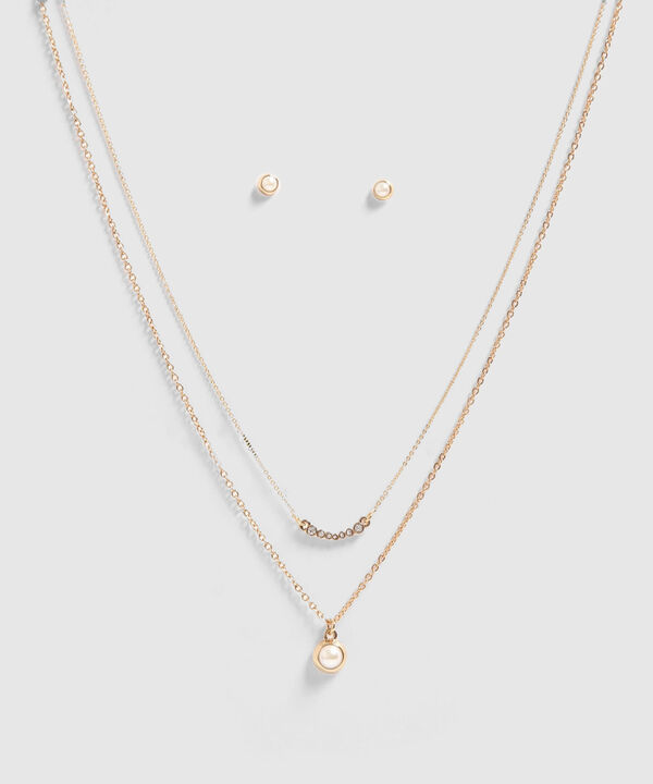 Set de Accesorios Dorado con Perlas image number null
