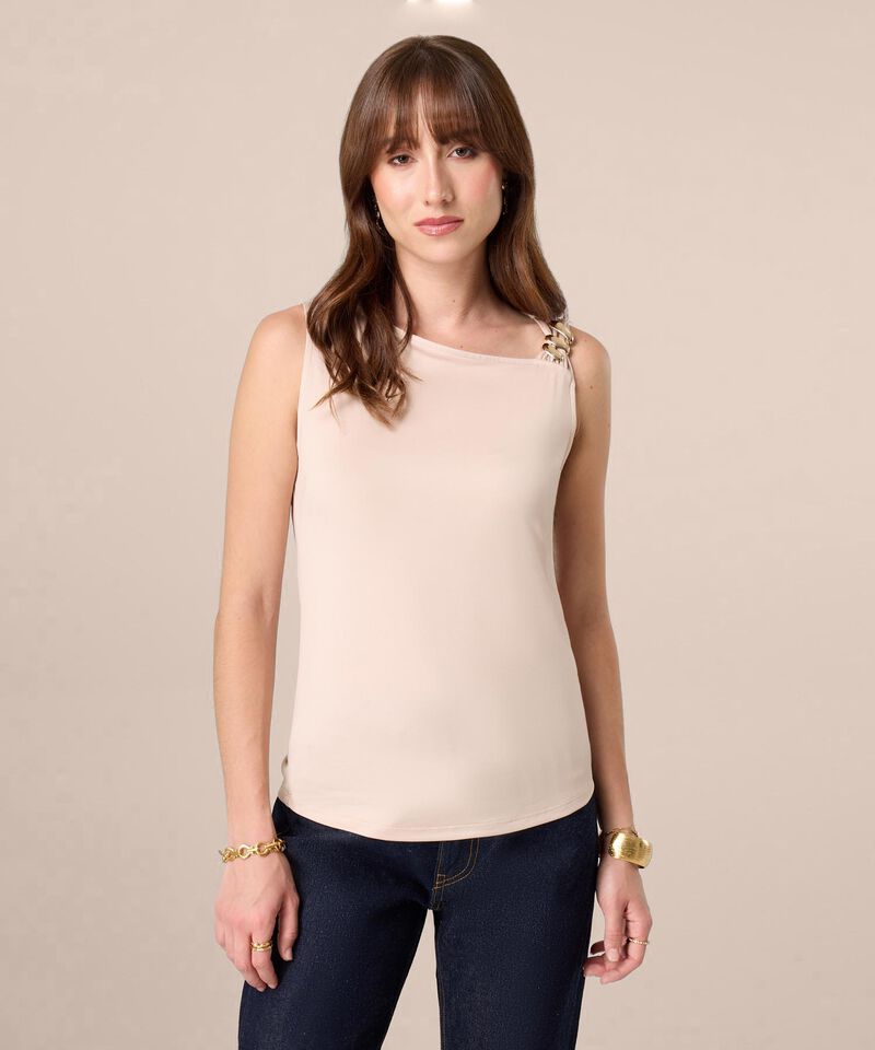 Camiseta Manga Sisa Con Detalle Met&aacute;lico Mujer