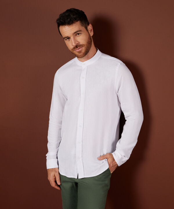 Camisa Unicolor Manga Larga Cuello Neru image number null