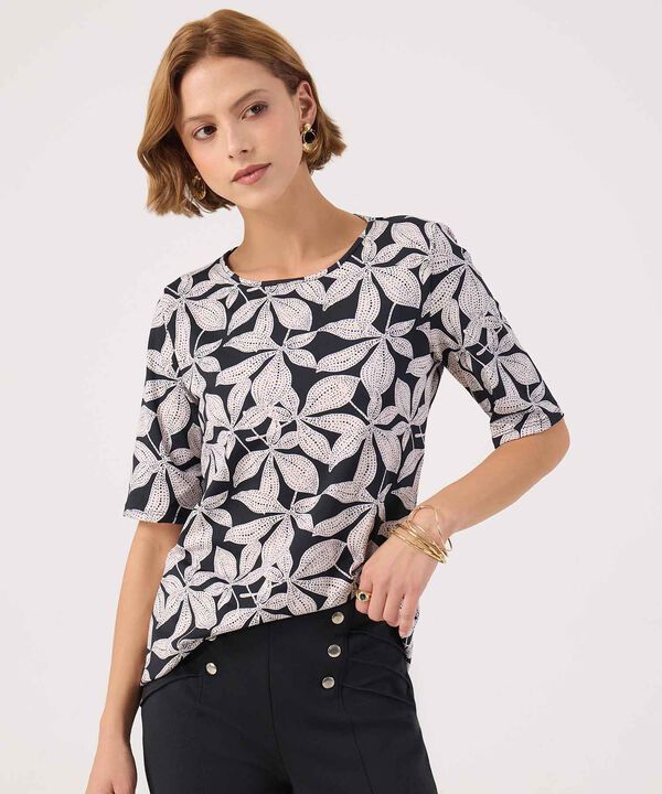 Camiseta Manga 3/4  Cuello Redondo  Estampada image number null