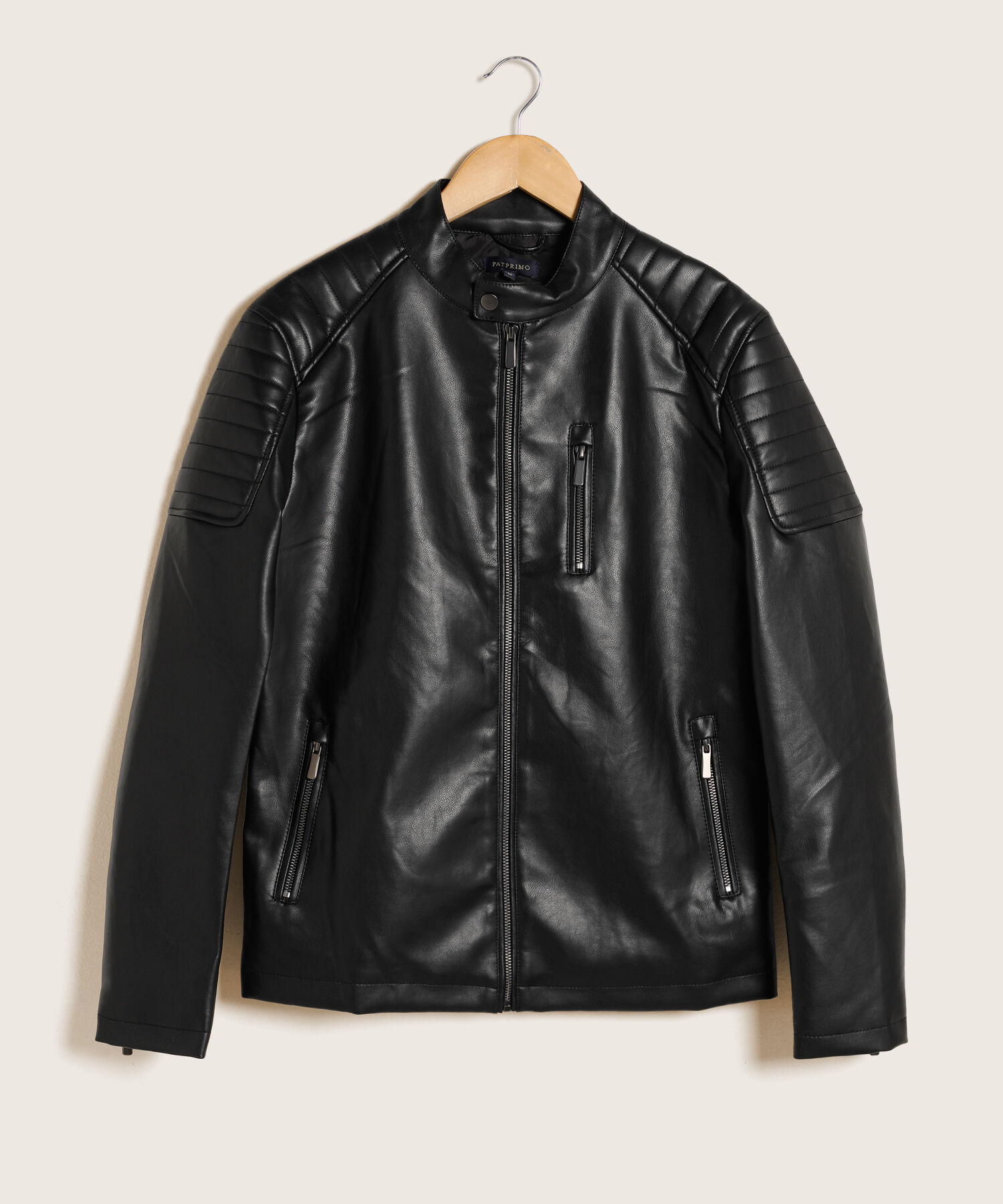 Chaqueta De Cuero Sint&eacute;tico Para Hombre
