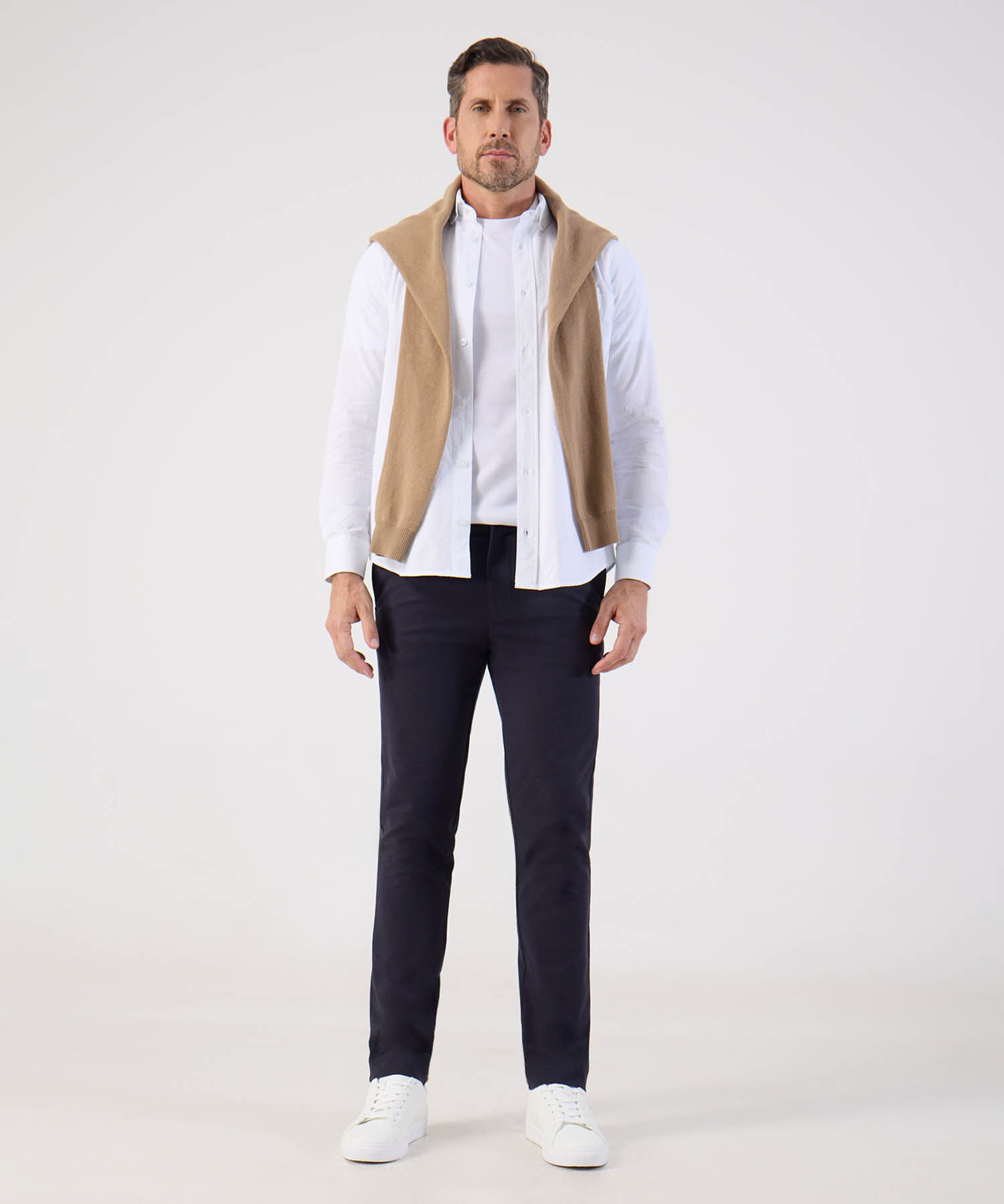 Camisa Manga Larga Con Bolsillo Para Hombre