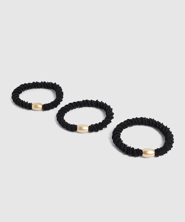 Set de 3 Mo&ntilde;as para el Cabello con Detalle Met&aacute;lico Mujer