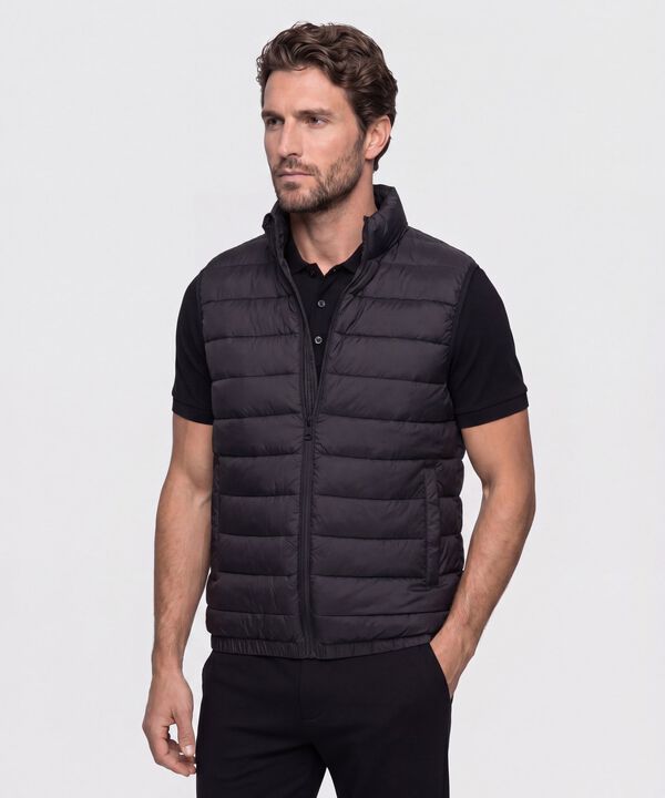 Chaleco Acolchado Cuello Alto Para Hombre