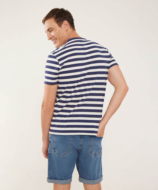 Camiseta Manga Corta Cuello Redondo A Rayas