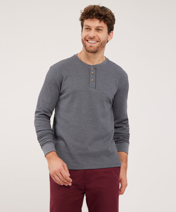 Camiseta Manga Larga Unicolor Cuello Henley image number null