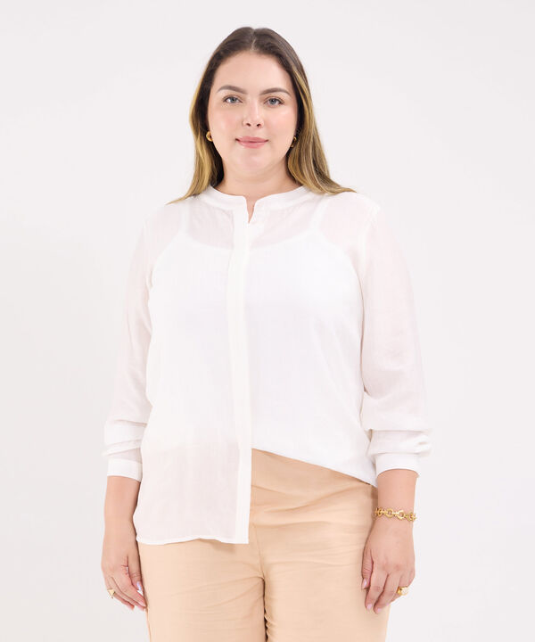 Blusa Texturizada Cuello Mao image number null
