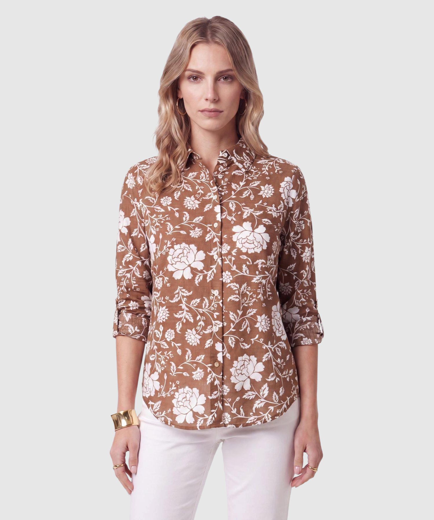 Camisa Manga Larga Ajustable Mujer