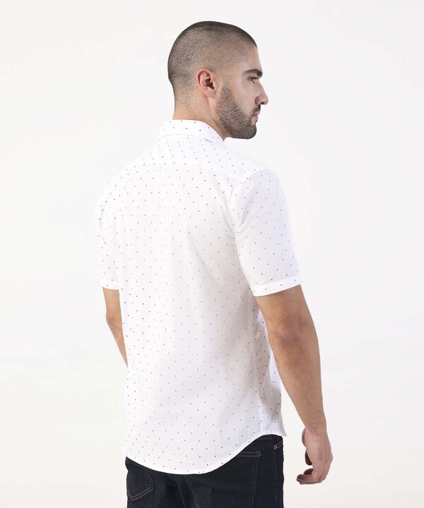 Camisa Manga Corta En Miniprints Con Bolsillo