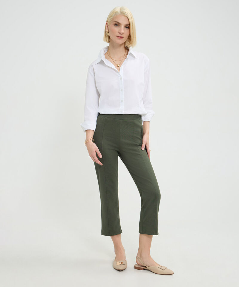 Leggins Corto Unicolor Con Simulación