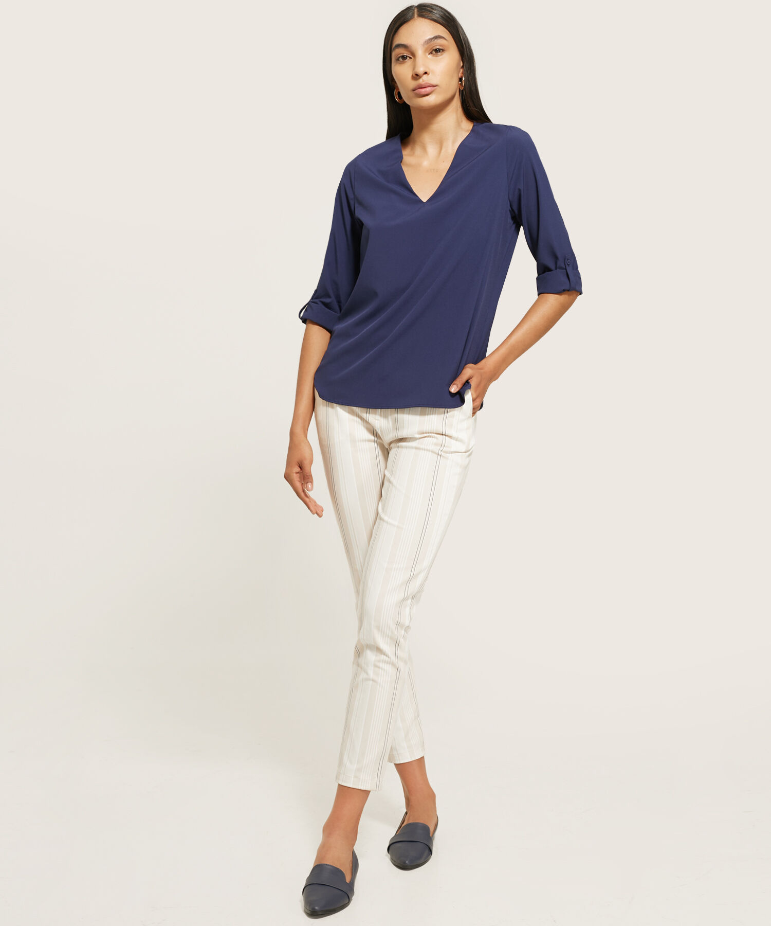 Blusa Manga ¾ con Charreteras