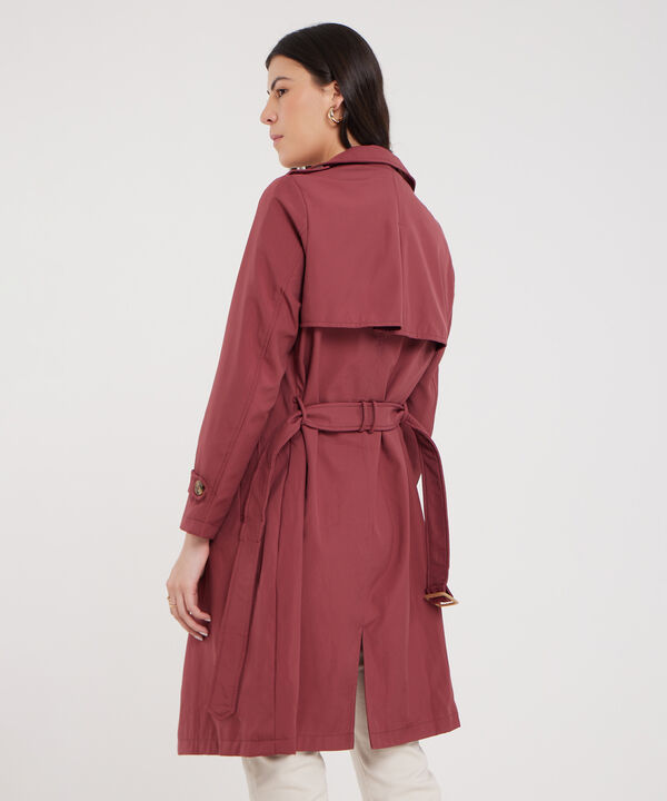 Chaqueta Trench Con Cinturon De Ajuste Manga Larga image number null