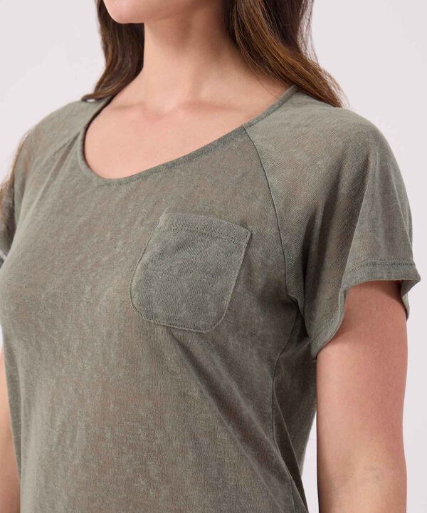 Camiseta Unicolor Con Bolsillo  image number null