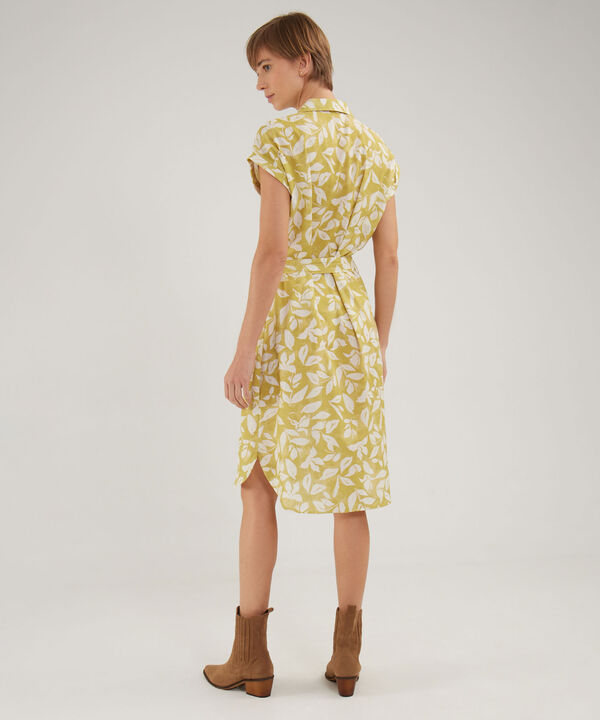 Vestido Camisero En Lino Estampado image number null